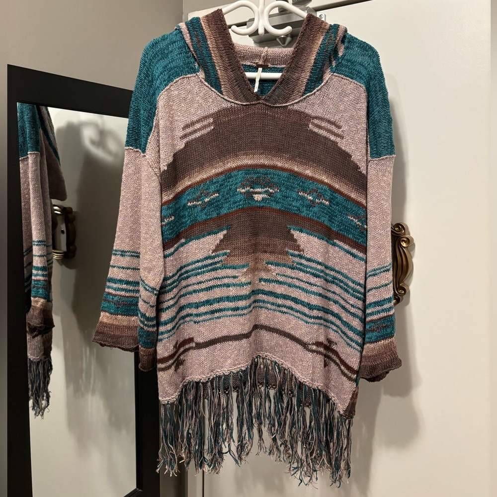 Free People Navajo Fringe Sweater